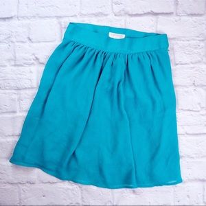High Waist Peacock Blue Skirt
